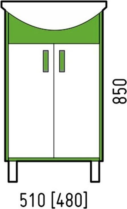 Тумба под раковину Corozo Спектр 50 SD-00000684 Белая Зеленая
