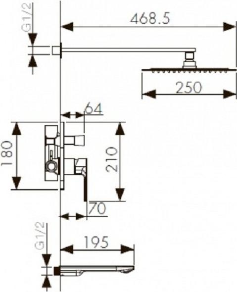 Душевая система Kaiser Linear 59077, хром