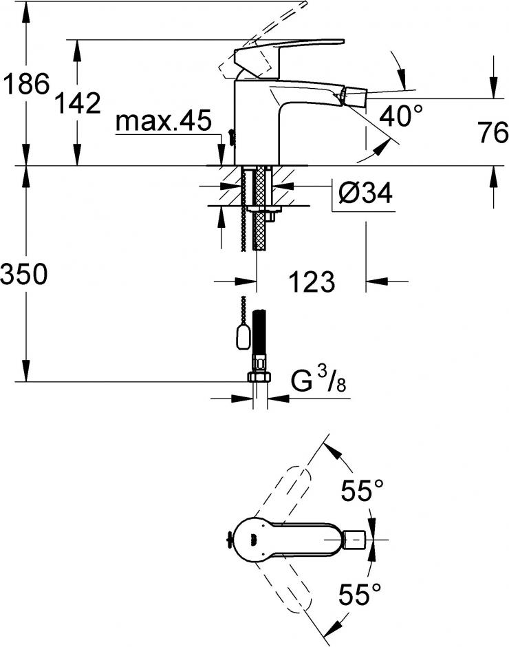 Смеситель Grohe Eurostyle Cosmopolitan 33566002 для биде