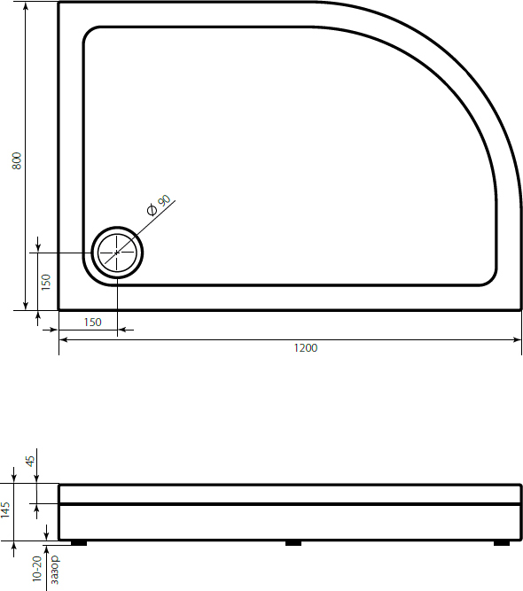 Душевой уголок STWORKI Лунд 120x80 R профиль хром матовый, с поддоном Хельсинки