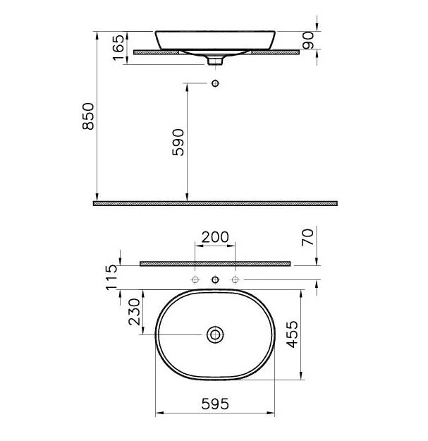 Раковина накладная VitrA Metropole 5942B003-0016 белый