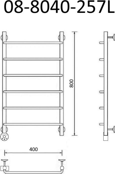Электрический полотенцесушитель Маргроид B8 08-8040-257L 40x80 см