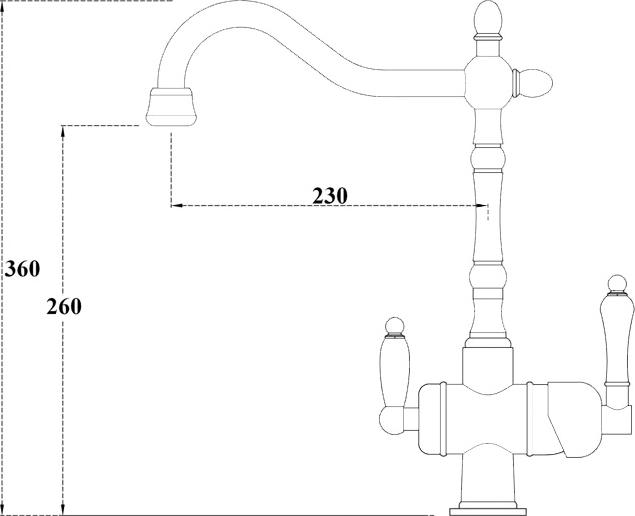 Смеситель Zorg Clean Water ZR 326 YF antique для кухонной мойки