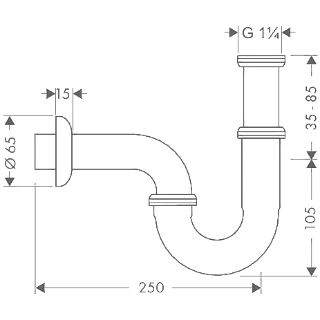 Сифон для раковины Hansgrohe 53002000 хром