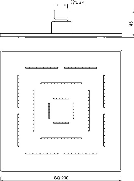 Верхний душ Jaquar Maze 200 х 200мм OHS-CHR-1619 хром