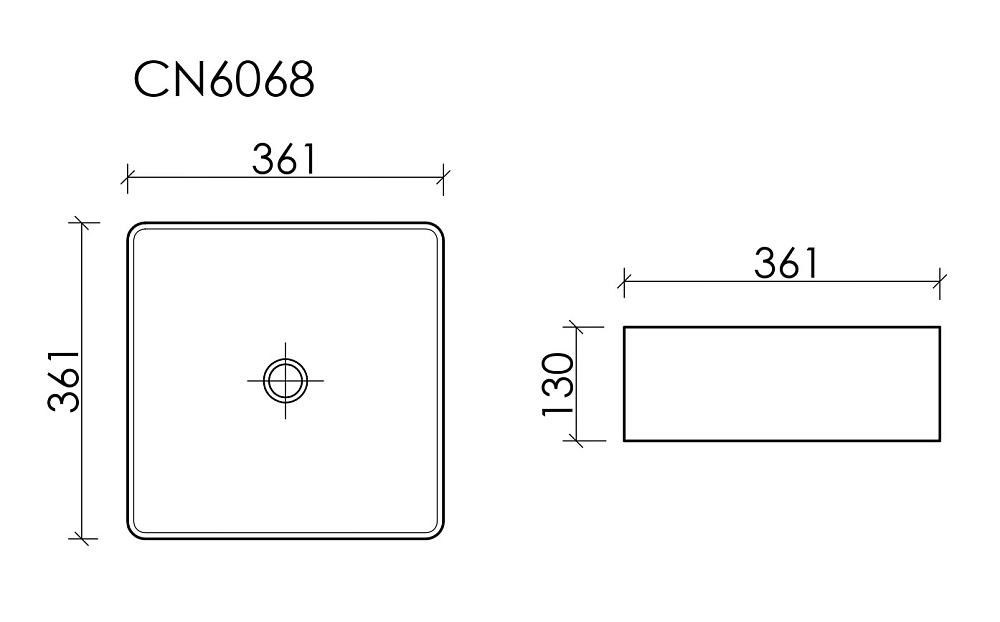 Раковина накладная Ceramica Nova Element CN6068 белый