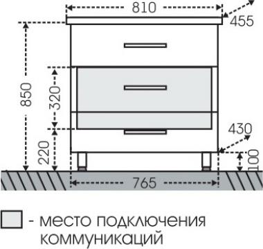 Тумба под раковину СанТа Виктория 700129N 76.5 см белый