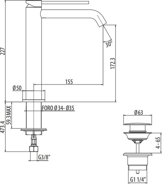 Смеситель для раковины Gattoni Circle Two 9146/91C0, хром