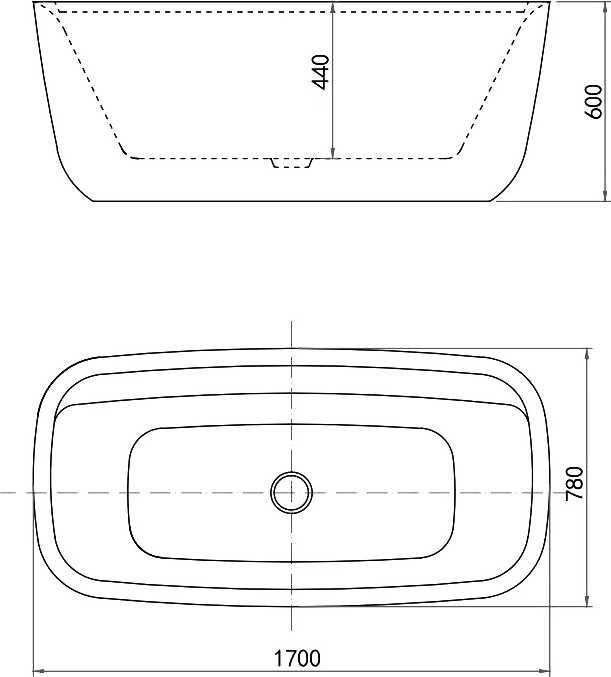 Акриловая ванна Aquanet Fine 170x80 260045, белый