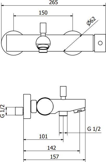 Смеситель Sturm Daiquiri ST-DAI-93060-CR для ванны с душем