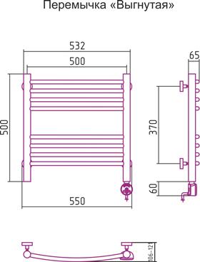 Полотенцесушитель электрический Сунержа Богема 00-0503-5050 50x50 R