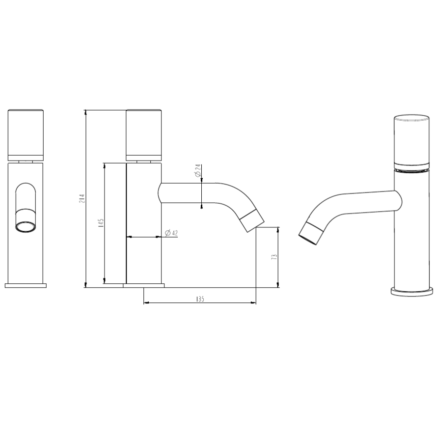 Смеситель для раковины Boheme Stick 121-WG, белый/золото