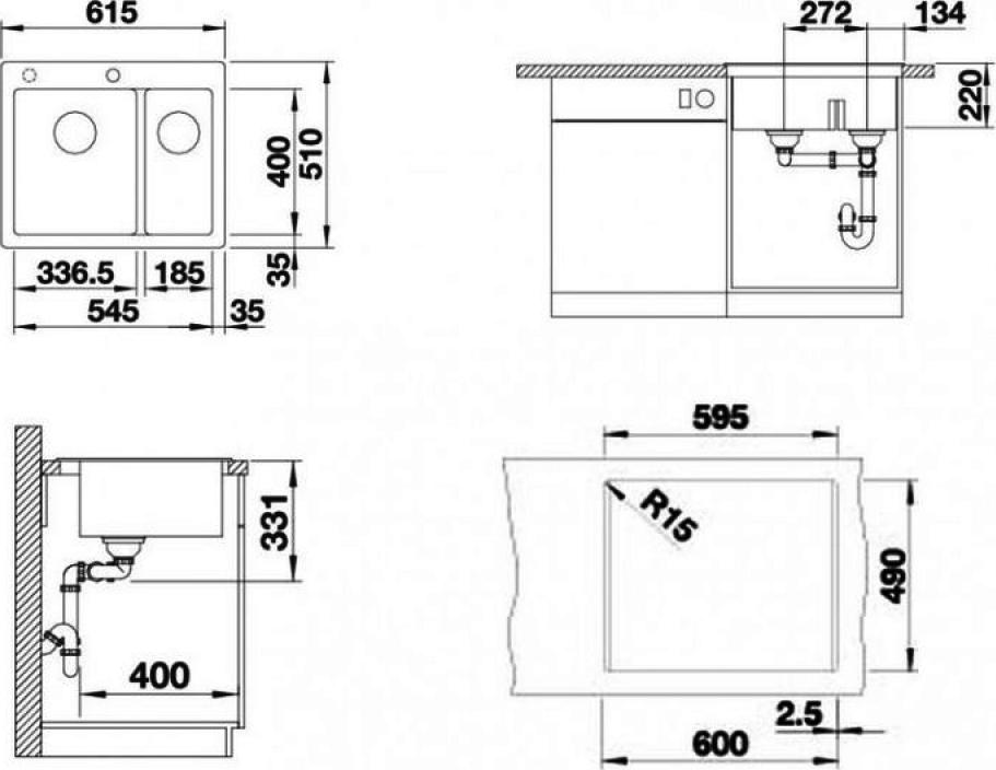 Кухонная мойка Blanco Pleon 6 Split 521692 жемчужный