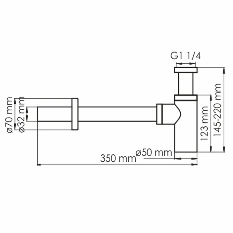 Сифон для раковины WasserKRAFT Asphe 7700 A334 золото