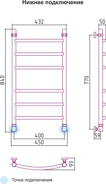 Полотенцесушитель водяной Сунержа Галант 80x40