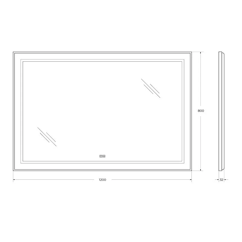 Зеркало BelBagno Kraft SPC-KRAFT-1200-800-LED-TCH-WARM серый