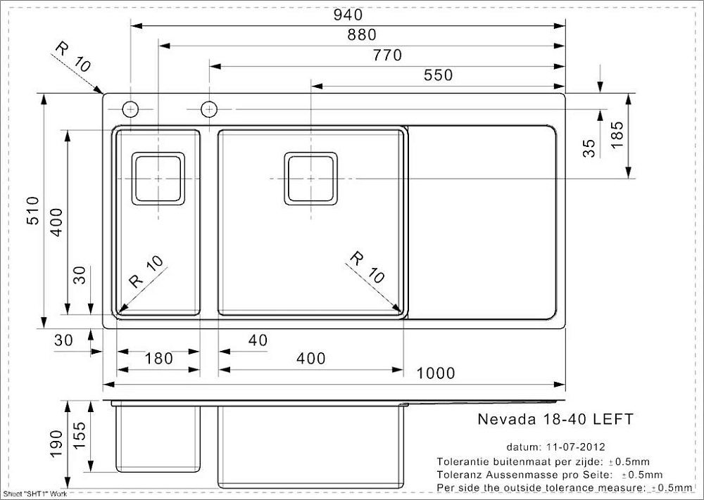 Кухонная мойка Reginox Nevada 43102 хром