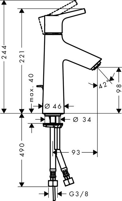 Смеситель для раковины Hansgrohe Talis S 72020000, хром