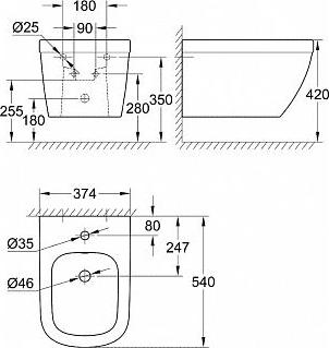 Подвесное биде Grohe Euro Ceramic 39208000