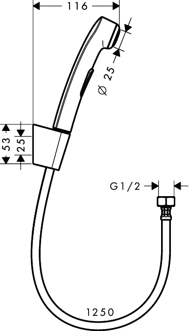 Гигиенический душ Hansgrohe 32129800 хром