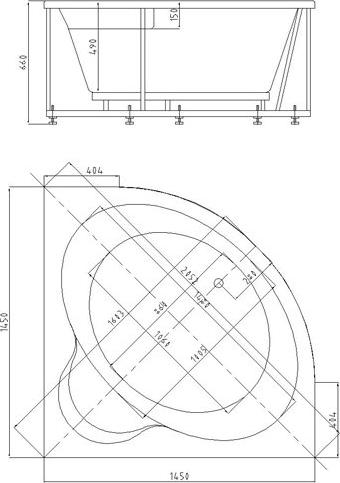 Акриловая ванна Aquatek Ума 145x145 см UMA145-0000001, белый