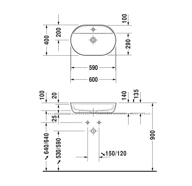 Раковина накладная Duravit Luv 380600000 белый