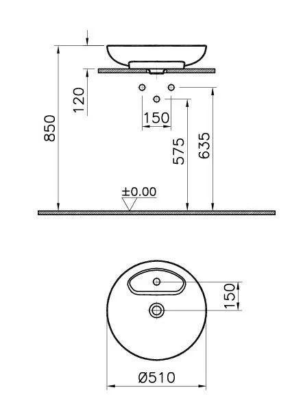 Раковина накладная VitrA Memoria 5880B483-0041 черный