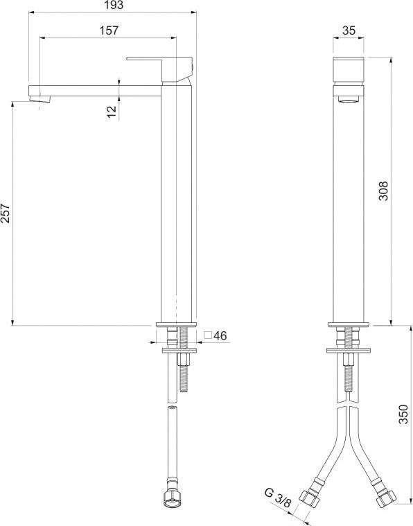 Смеситель для раковины Cezares PRIZMA-LSM1-A-03/24-W0, золото