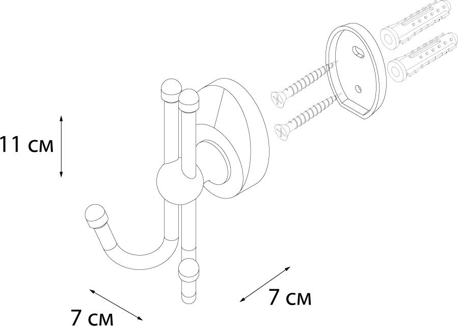 Крючок двойной Fixsen Europa FX-21805B хром