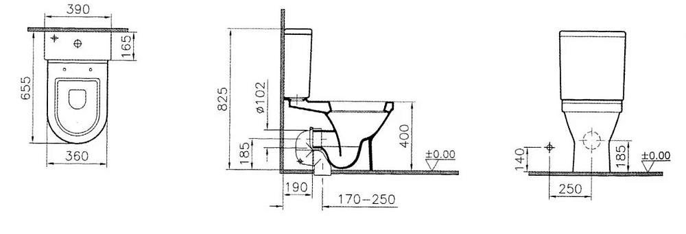 Напольный унитаз Vitra S50 9739B003-0227 крышка стандарт