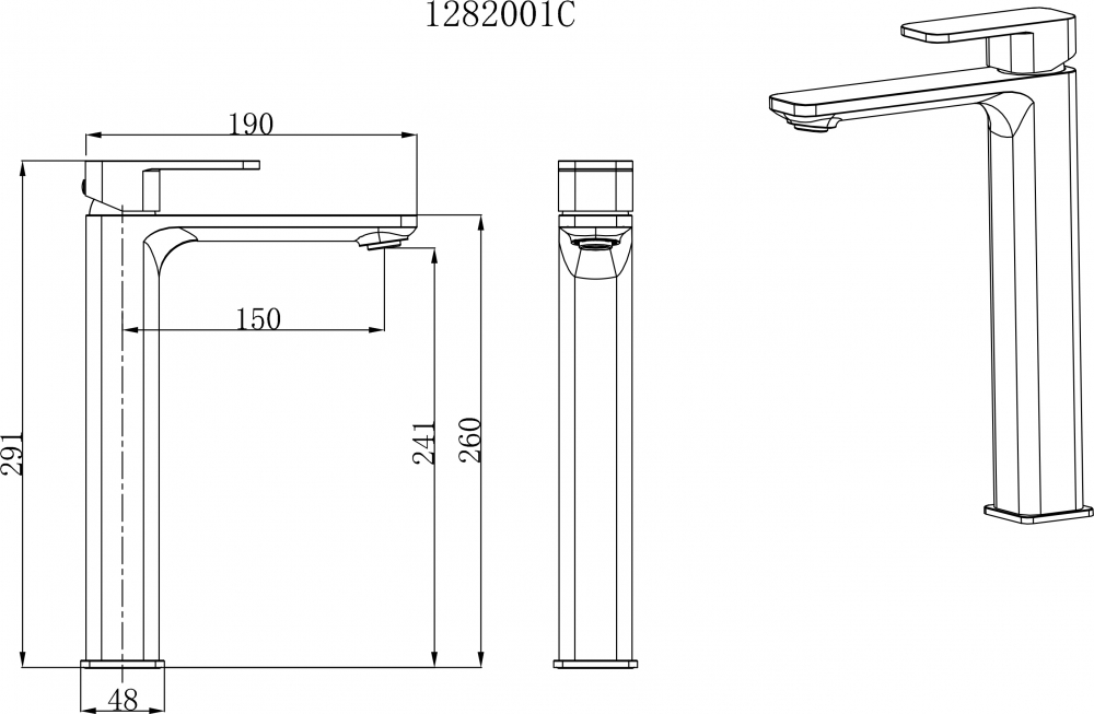 Смеситель Gllon GL-128 2001C-04 для раковины