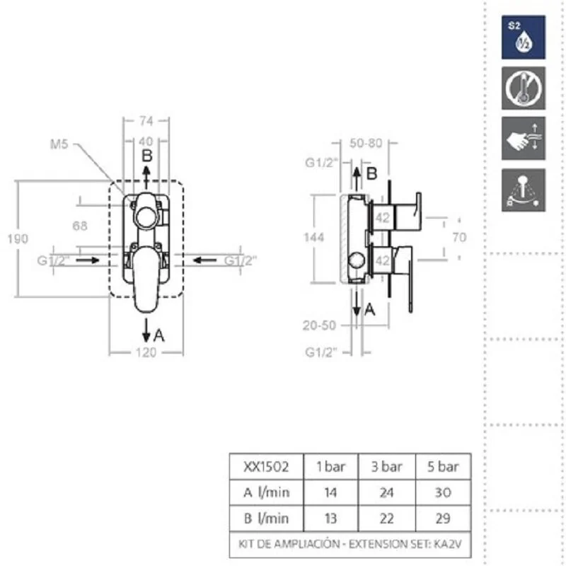 Смеситель для душа Ramon Soler Alexia 361502SOC золото