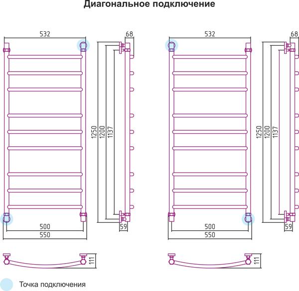 Полотенцесушитель водяной Сунержа Галант 120x50