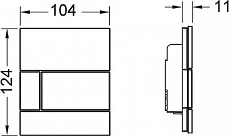Кнопка смыва Tece Square Urinal 9242809 чёрное стекло (кнопка чёрная)