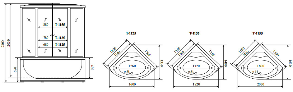 Кабина душевая Timo Standart T-6635SF