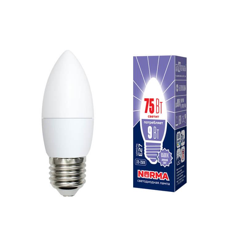 Лампа светодиодная E27 9W 6500K матовая LED-C37-9W/DW/E27/FR/NR UL-00003805