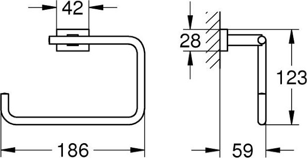 Полотенцедержатель Grohe Essentials Cube 40510001 хром