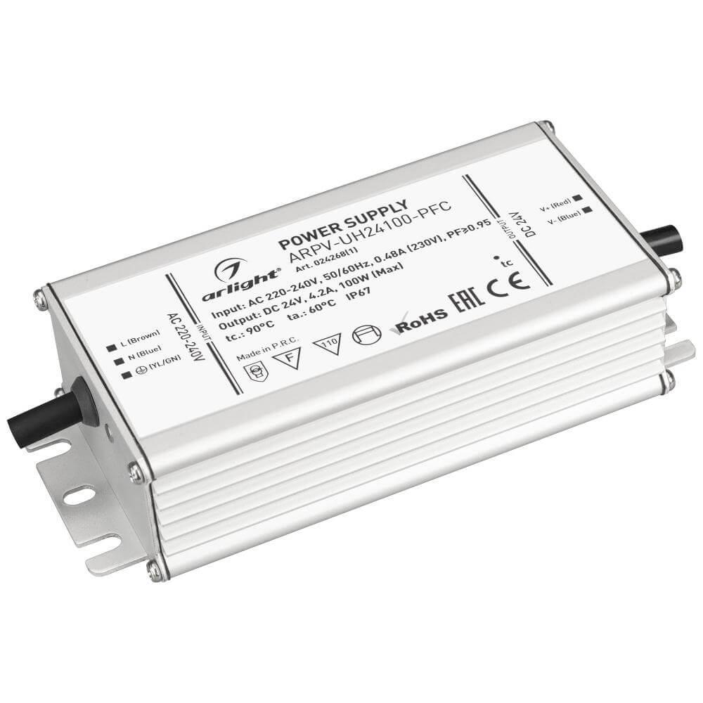 

Блок питания Arlight ARPV-UH24100-PFC 24V 100W IP67 4,2A 024268(1)