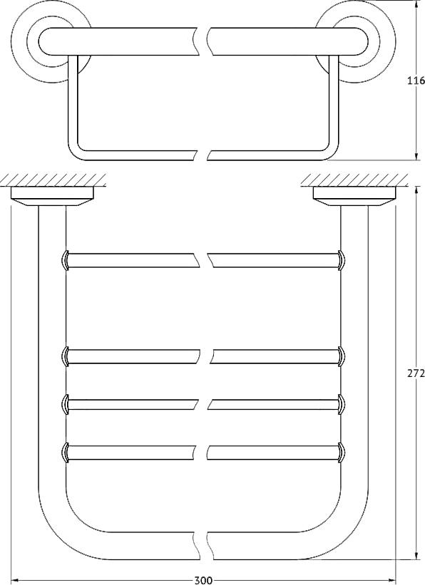 Полка FBS Standard STA 039 для полотенец 30 см