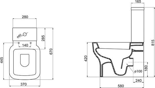 Унитаз-компакт BelBagno Vaso BB127CP с бачком BB127T