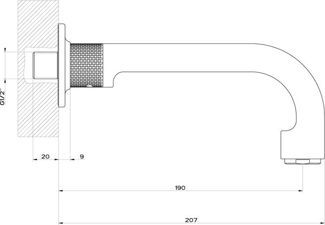 Излив для ванны Gessi Inciso 58103#246, золото