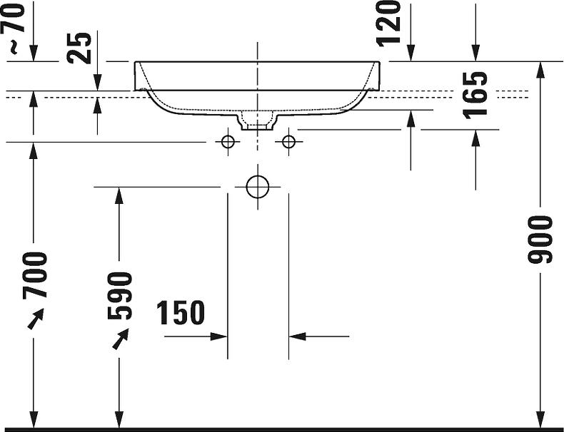 Раковина Duravit Happy D.2 Plus 60 2359606100, антрацит матовый/белый