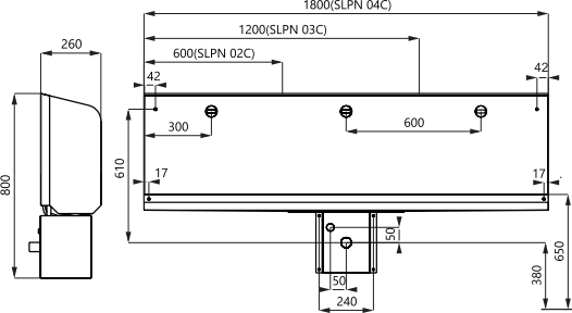 Писсуар-желоб 120 см Sanela SLPN 03CB 91034, нержавеющая сталь