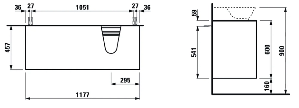 Тумба под раковину Laufen New Classic 4.0608.8.085.631.1 белый