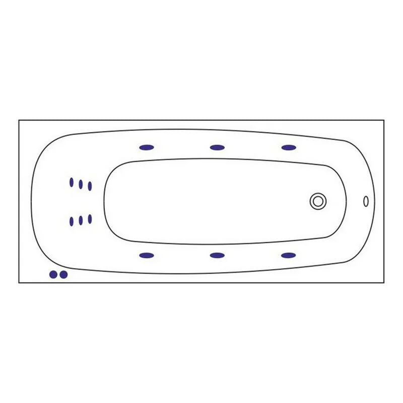 Акриловая ванна Whitecross Layla Slim 0122.180080.100.LINE.GL золото, белый