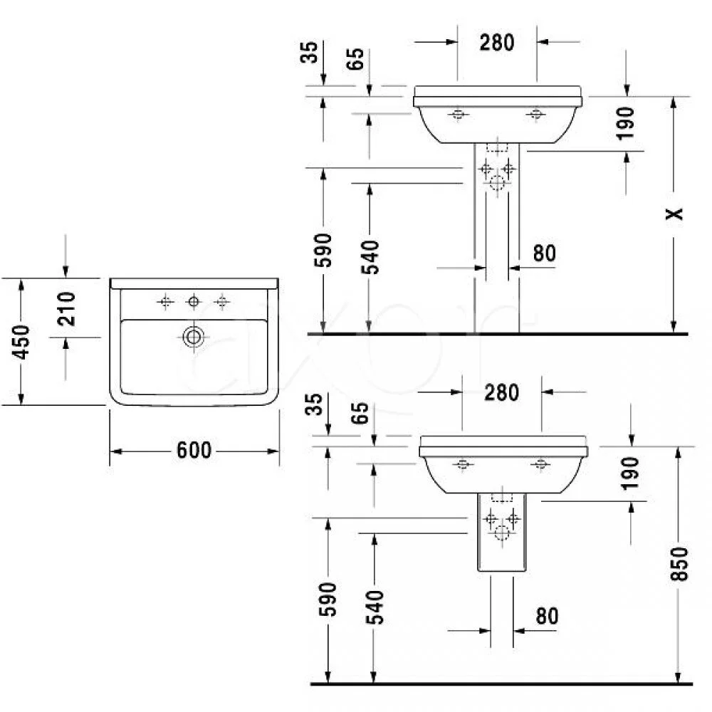 Раковина Duravit Starck 3 300600000 белый