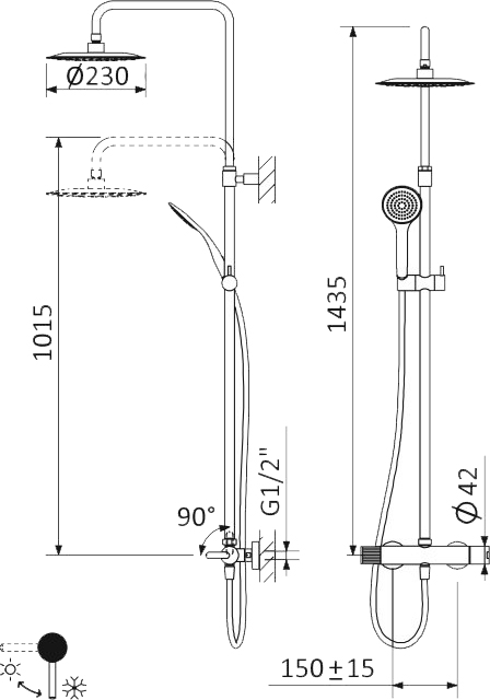 Душевая стойка Cezares LEAF-CDA-23-01, хром