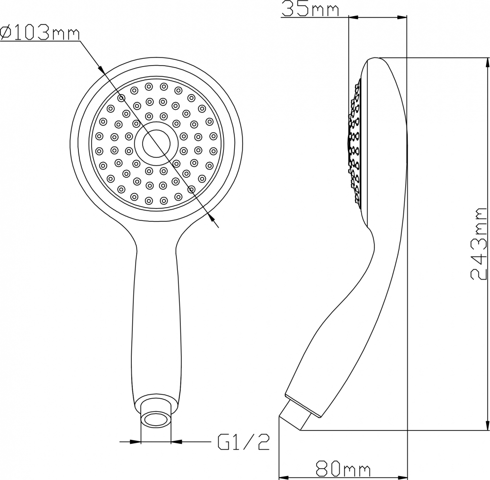 Душевая лейка Gllon S6538WB