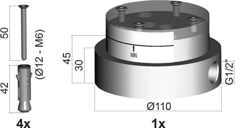 Скрытая часть Paffoni Light LIG030