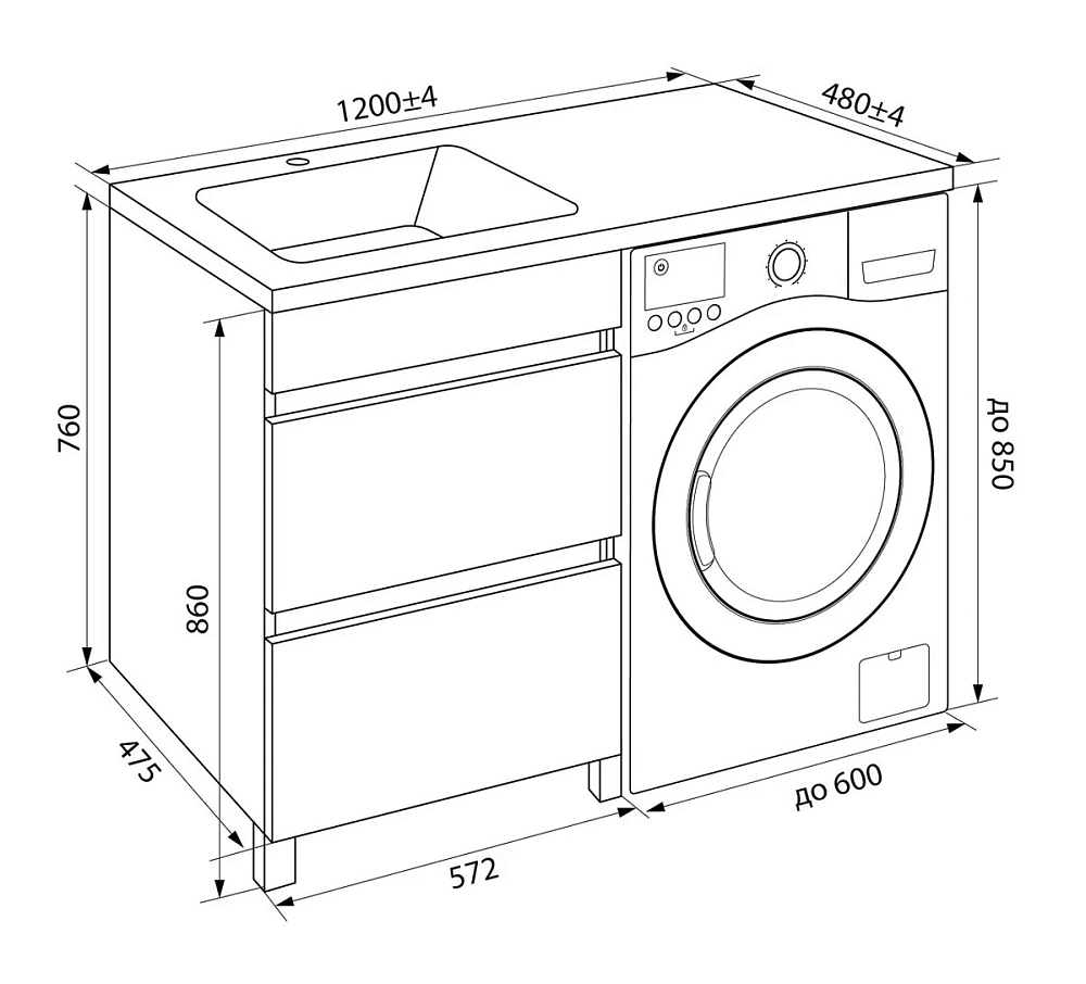 Тумба под раковину Iddis Optima Home OPH120Bi95 белый